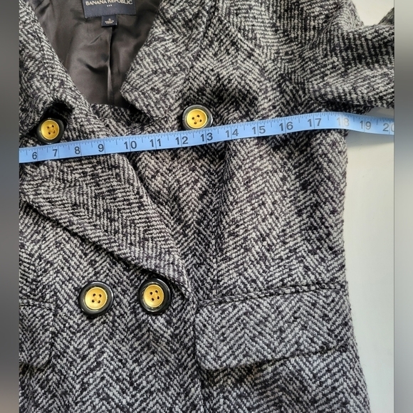 Banana Republic Factory Herringbone Blend Cropped Blazer Size S in Grey/Black - Picture 4 of 10
